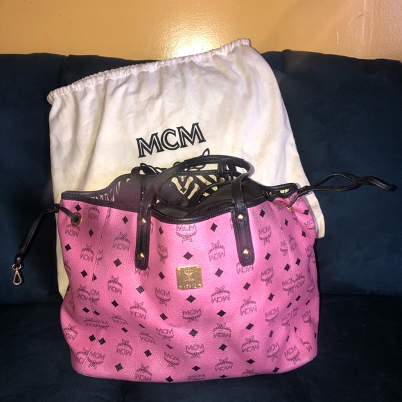 MCM Bags Pink Reversible Mcm Tote Bag Poshmark